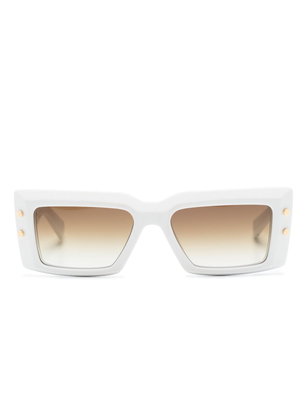 Balmain Eyewear Impérial 长方形镜框太阳眼镜 - 白色