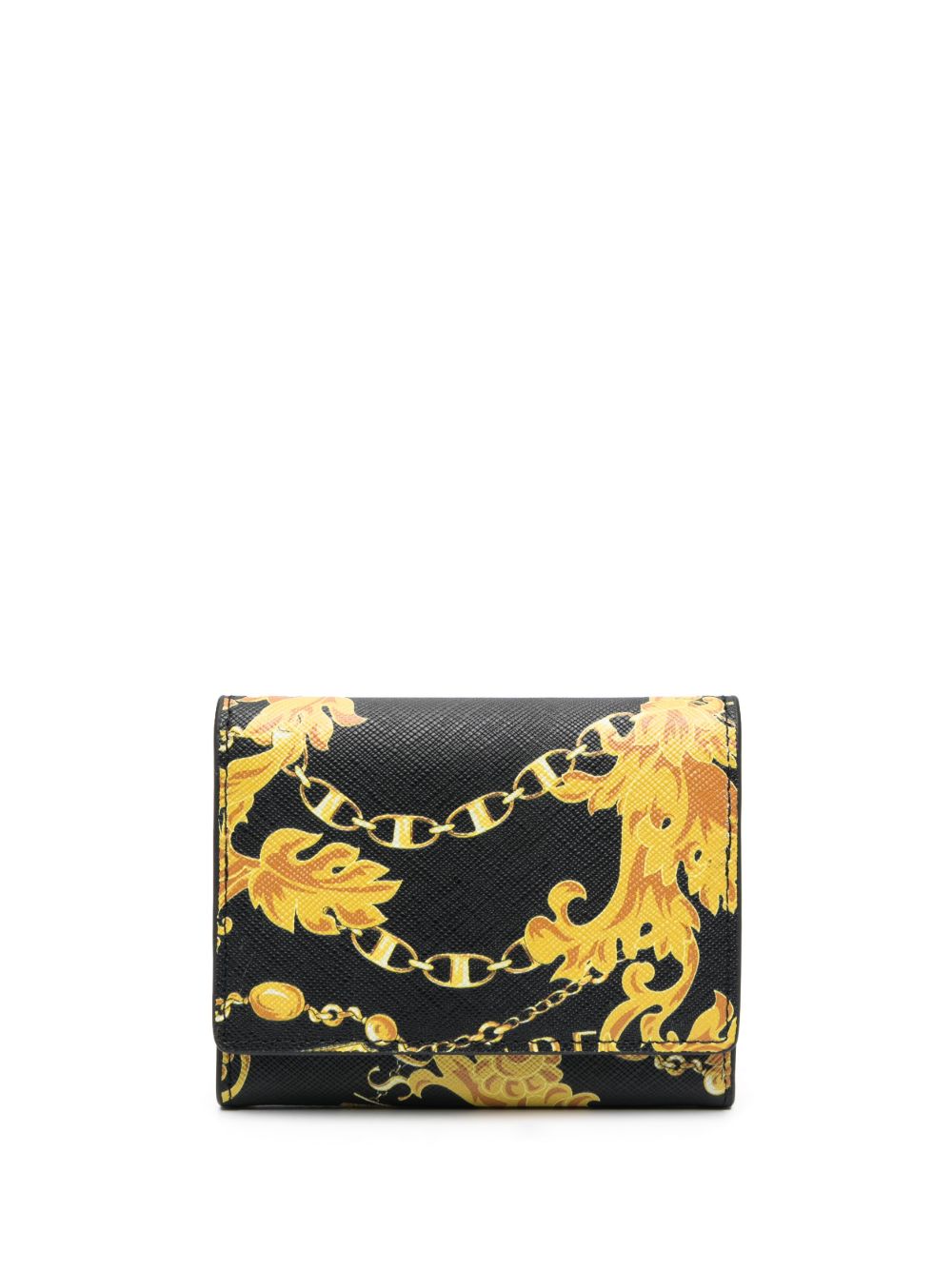 Versace Jeans Couture 图案印花皮质钱包 - 黑色