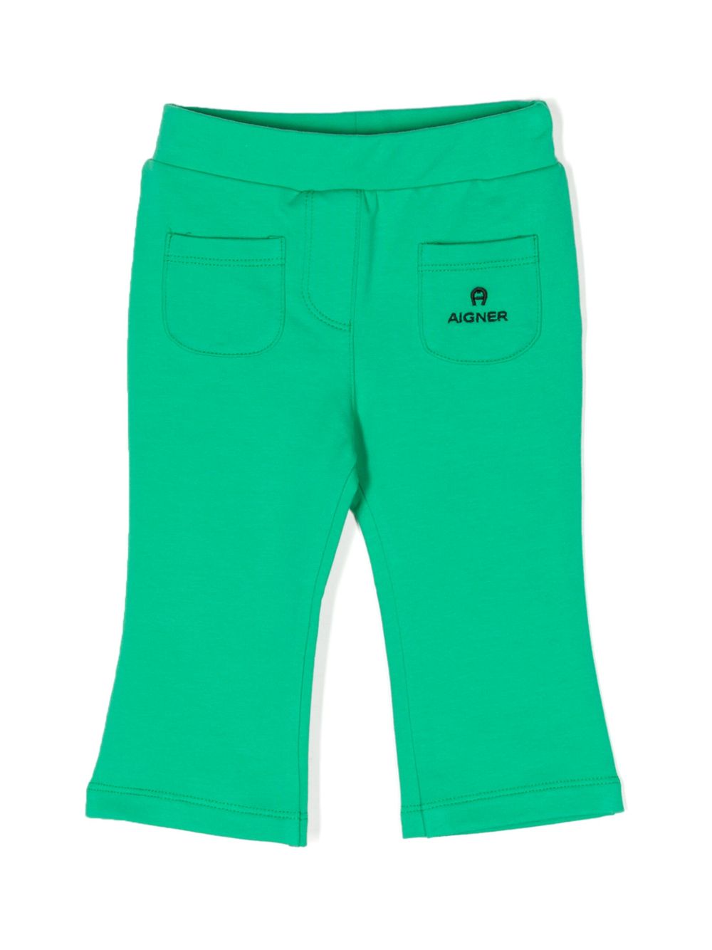 Aigner Kids logo刺绣套穿式打底裤 - 绿色