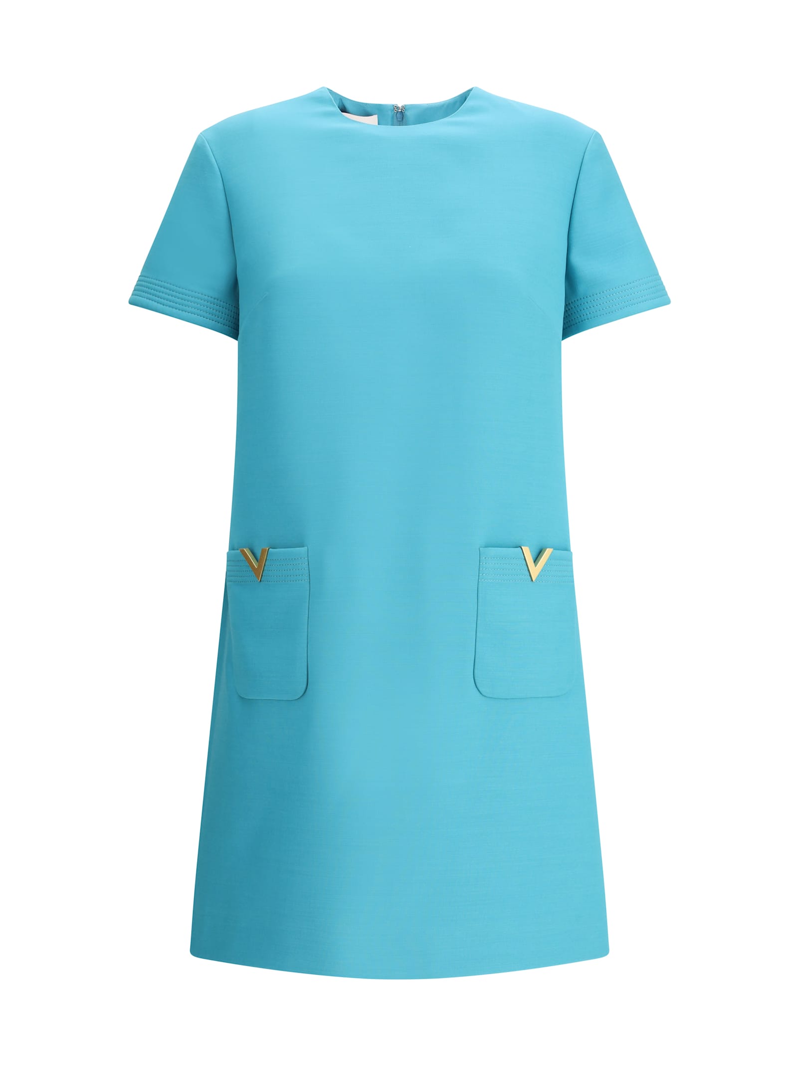 Valentino 绿松石色短款连衣裙