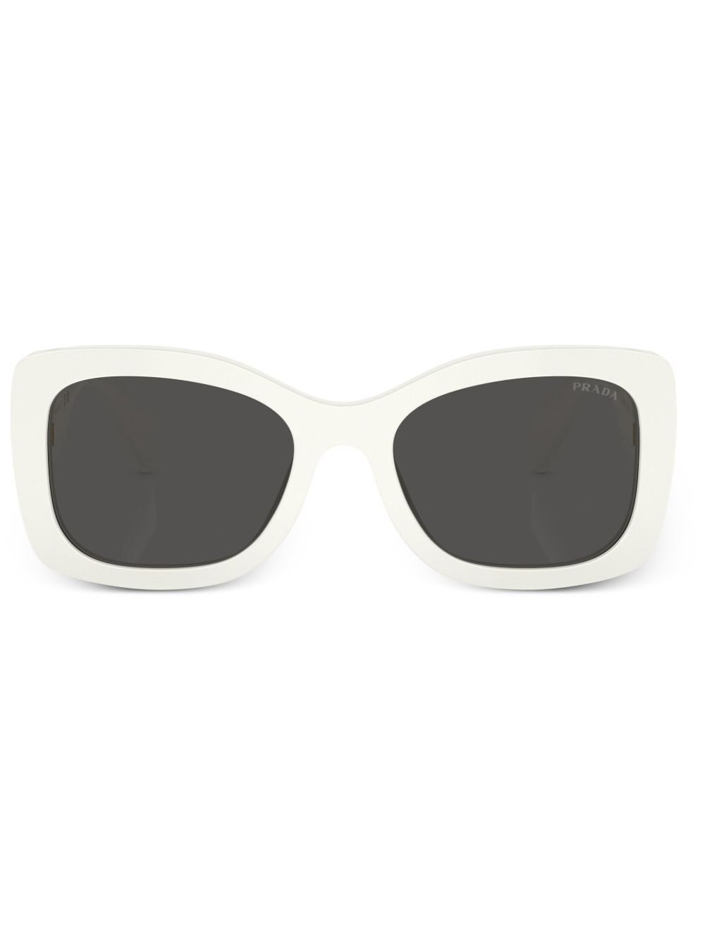 Prada Eyewear logo方框太阳眼镜 - 白色