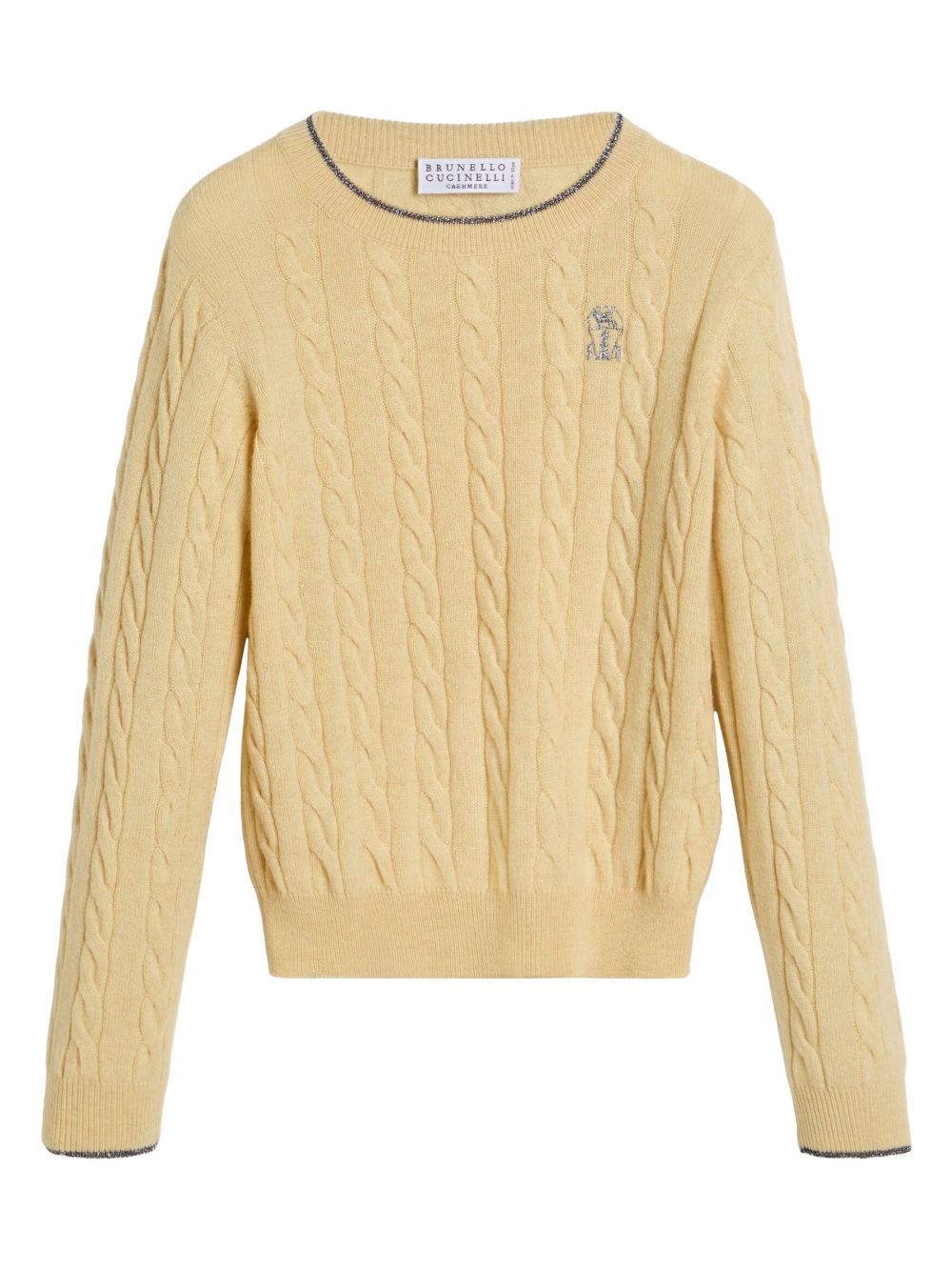 Brunello Cucinelli Kids Monili 珠饰刺绣毛衣 - 黄色