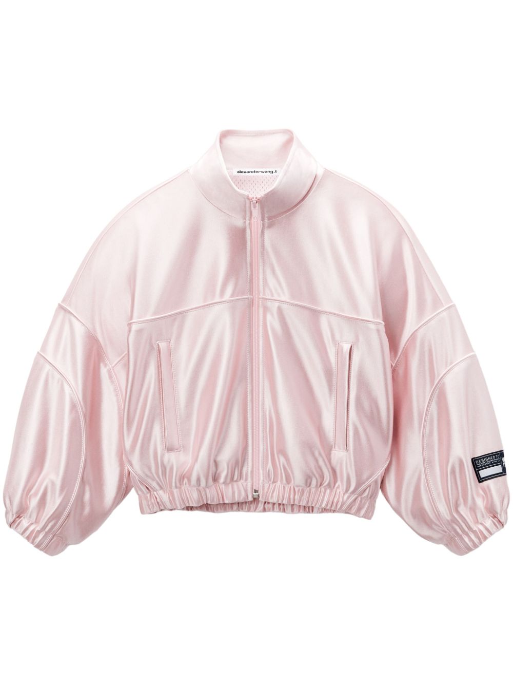 Alexander Wang logo贴花飞行员夹克 - 粉色