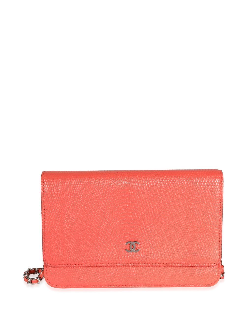 CHANEL Pre-Owned CC 搭链钱包 - 橘色