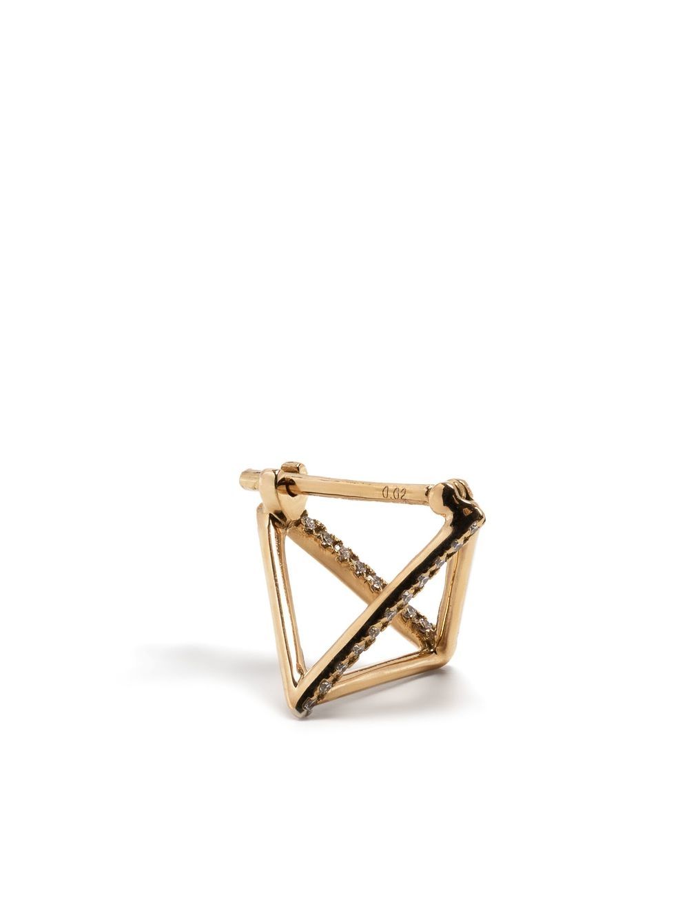 Shihara 18K黄金 Triangle 钻石耳钉 - 金色