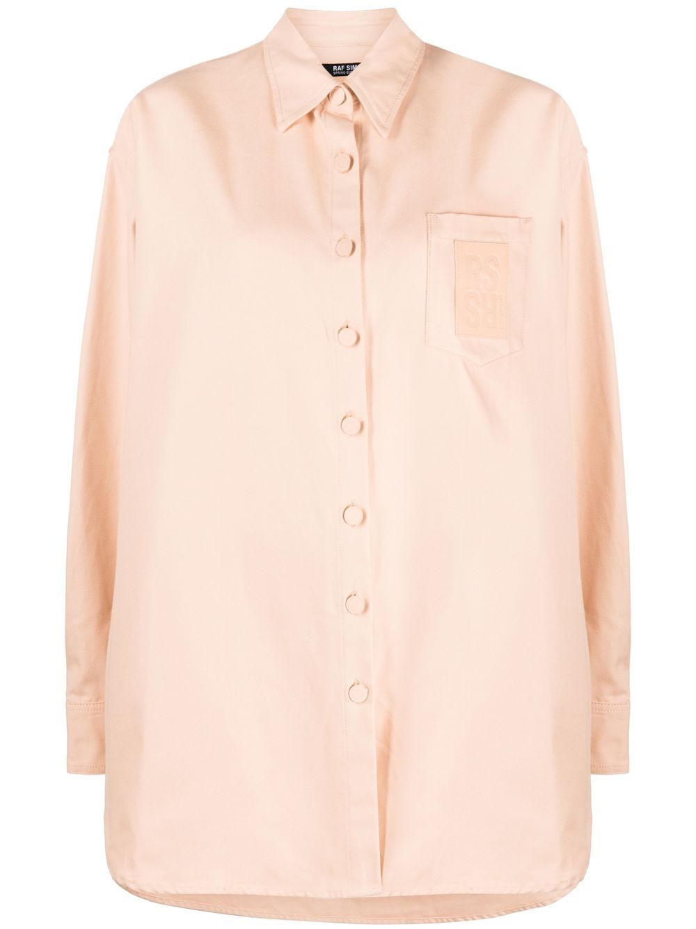 Raf Simons 标贴超大款衬衫 - 粉色