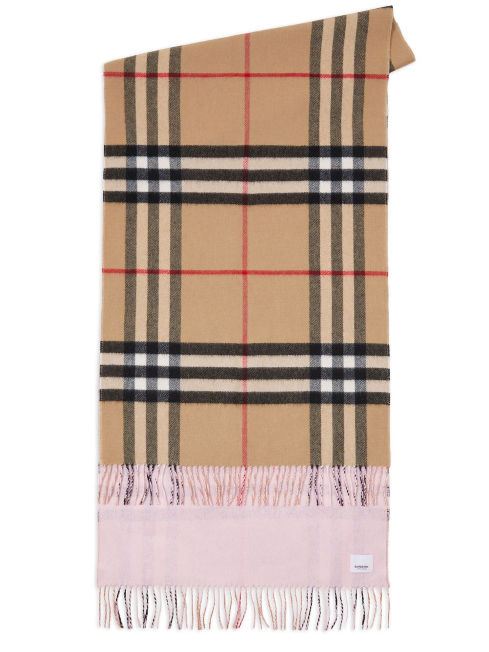 Burberry 双面格纹羊绒围巾 - 粉色