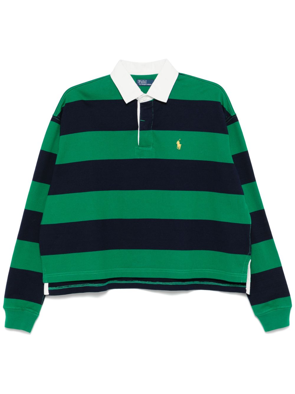 Polo Ralph Lauren 条纹polo领上衣 - 蓝色