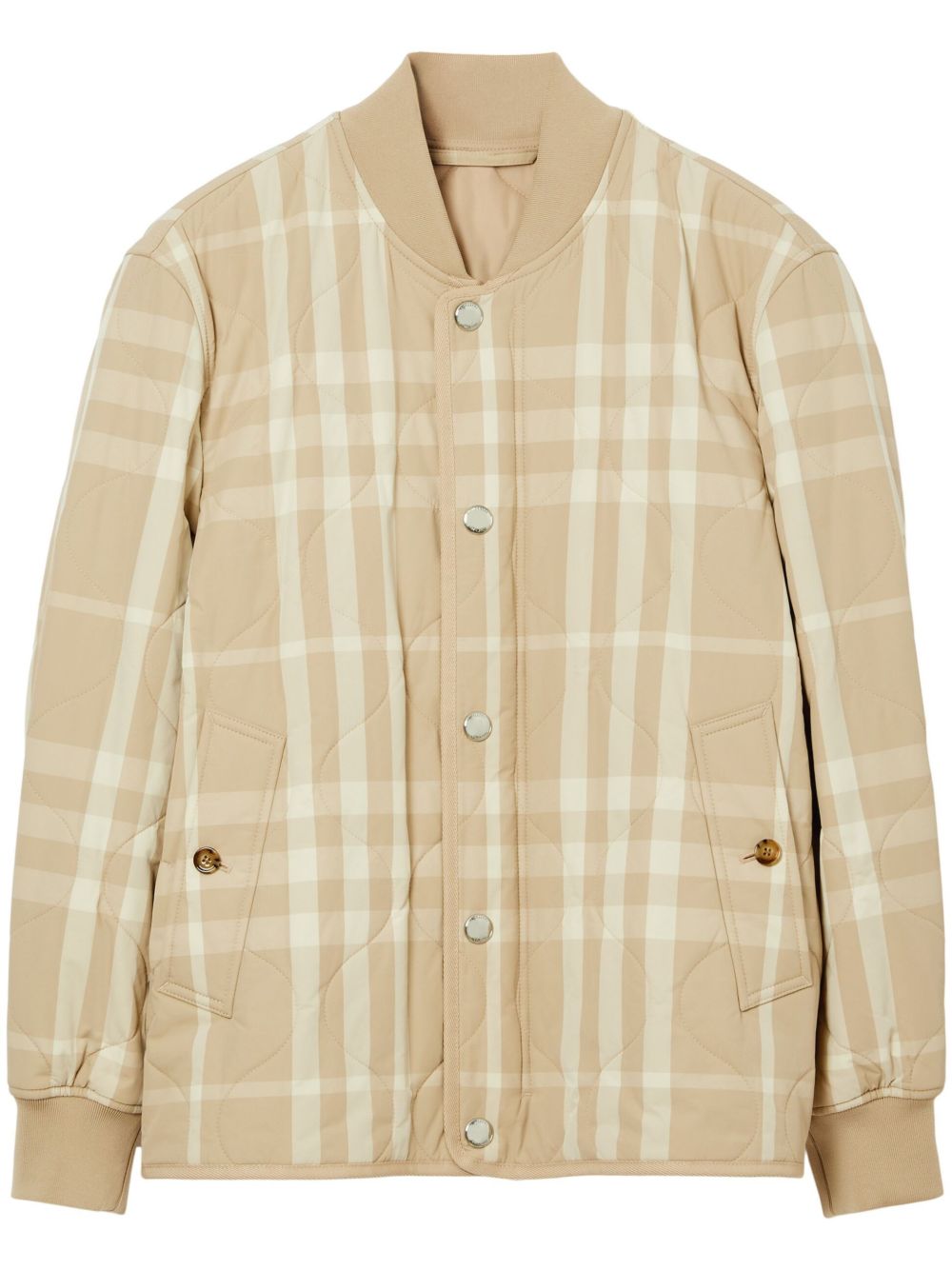 Burberry 格纹绗缝夹克 - 中性色