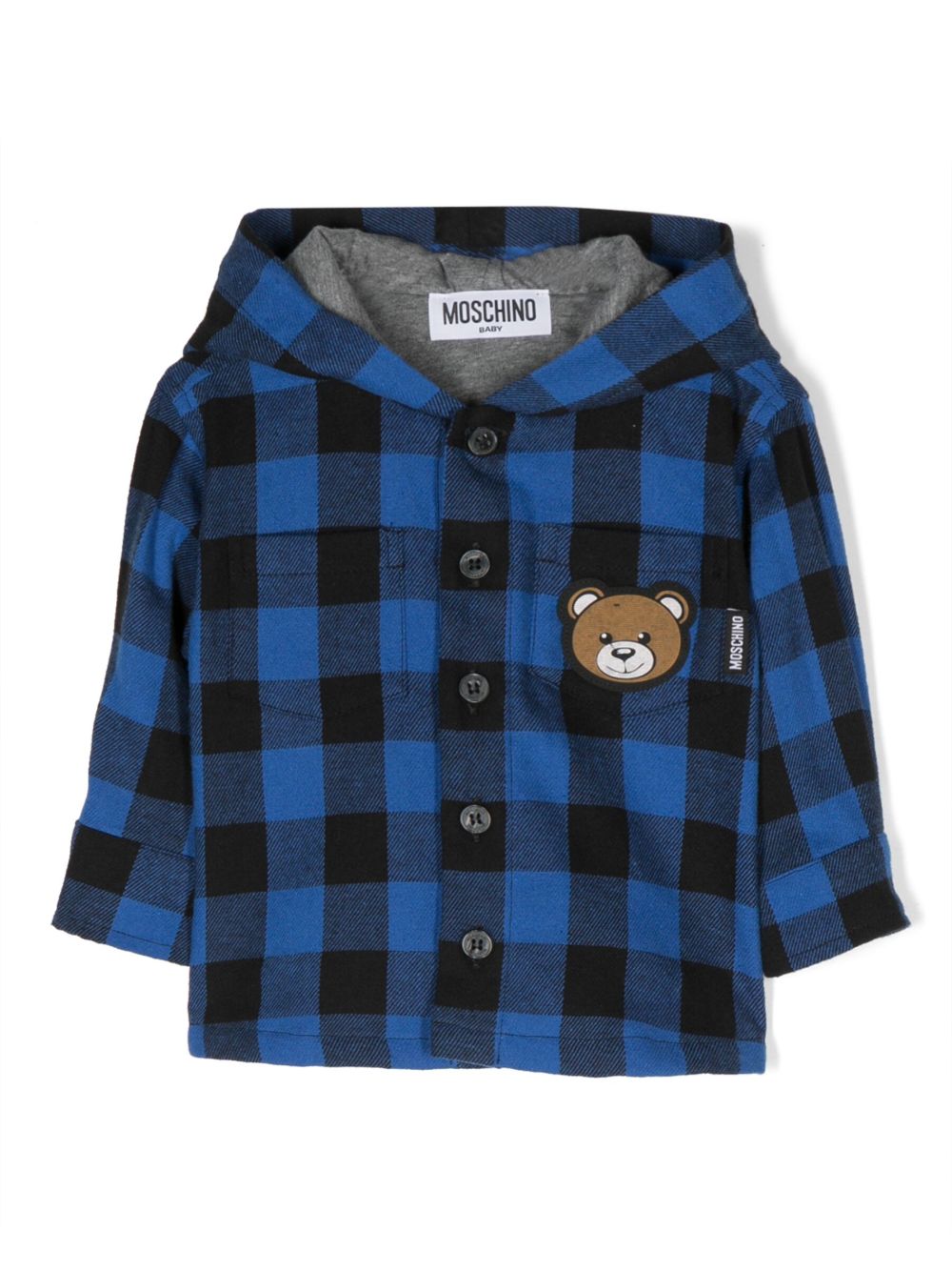 Moschino Kids Teddy Bear 连帽夹克 - 黑色