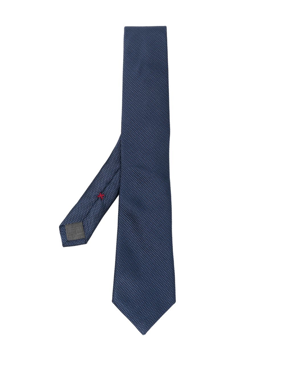 Brunello Cucinelli 纹理效果尖头领带 - 蓝色