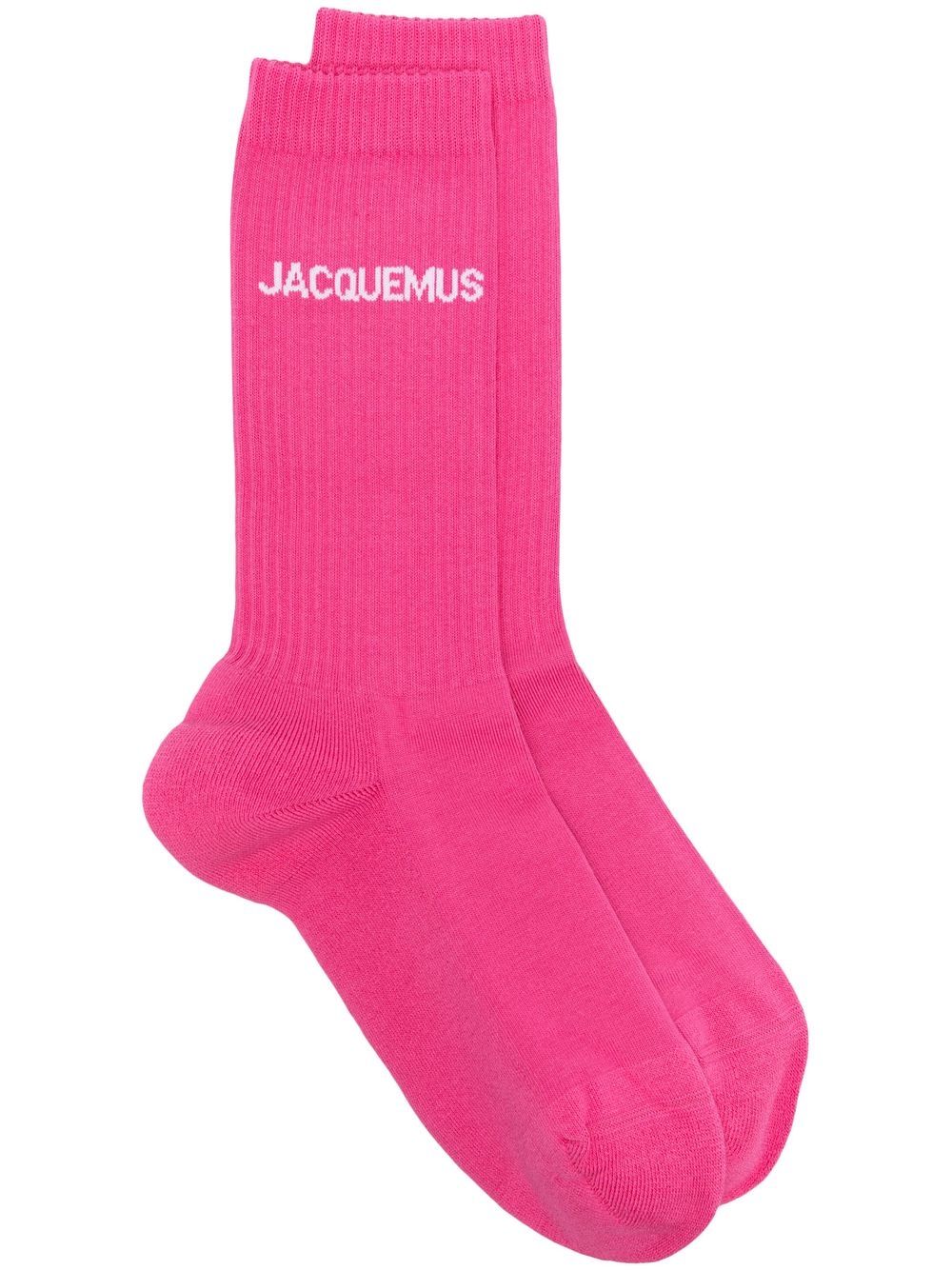 Jacquemus Les Chaussettes Jacquemus logo嵌花针织袜 - 粉色