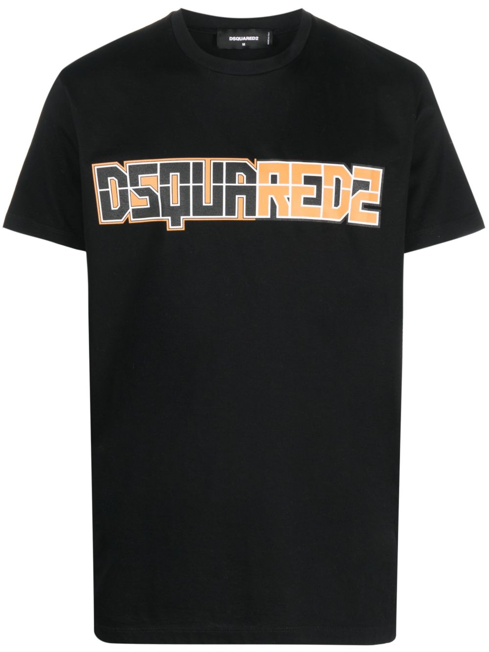 DSQUARED2 logo印花棉T恤 - 黑色