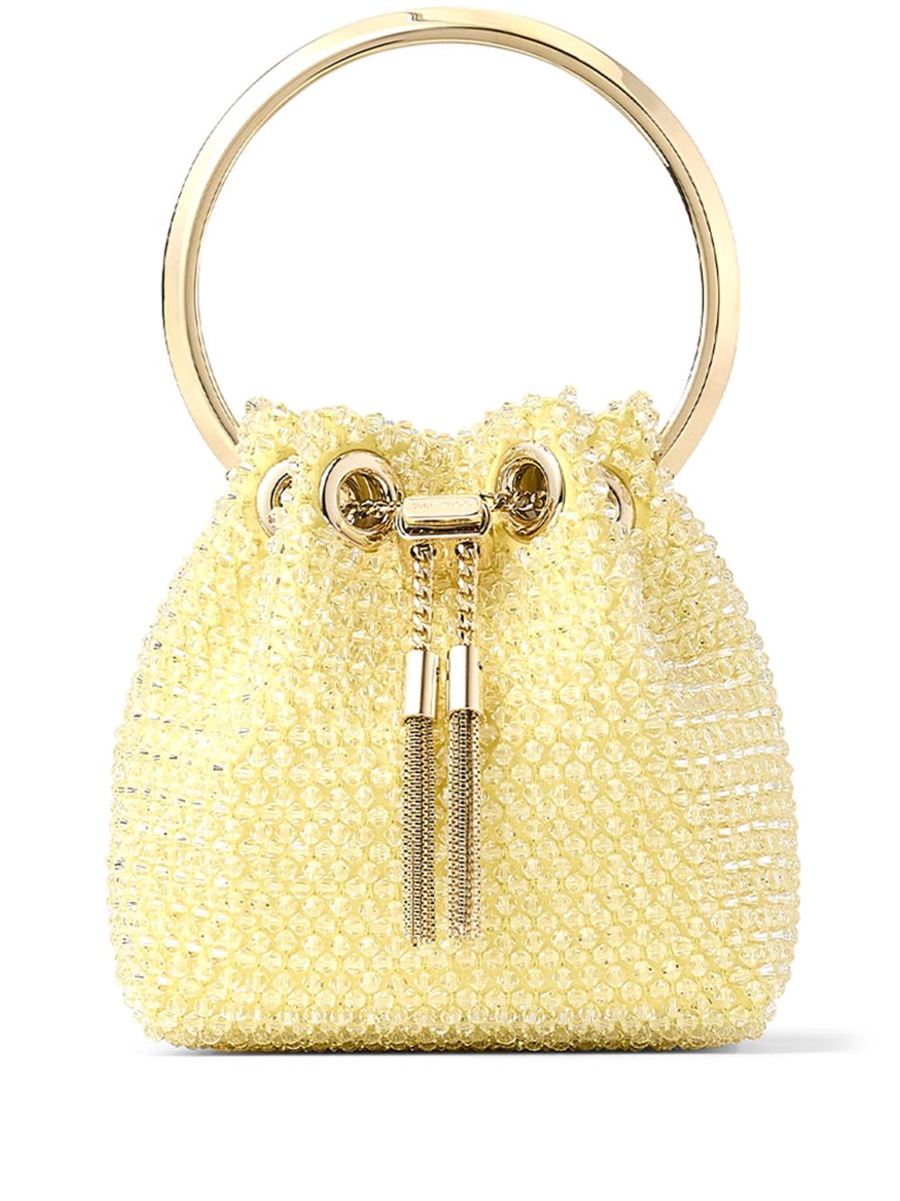 Jimmy Choo Micro Bon Bon 珠饰托特包 - 黄色