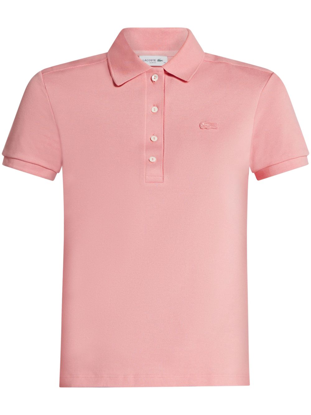 Lacoste logo贴花棉polo衫 - 粉色