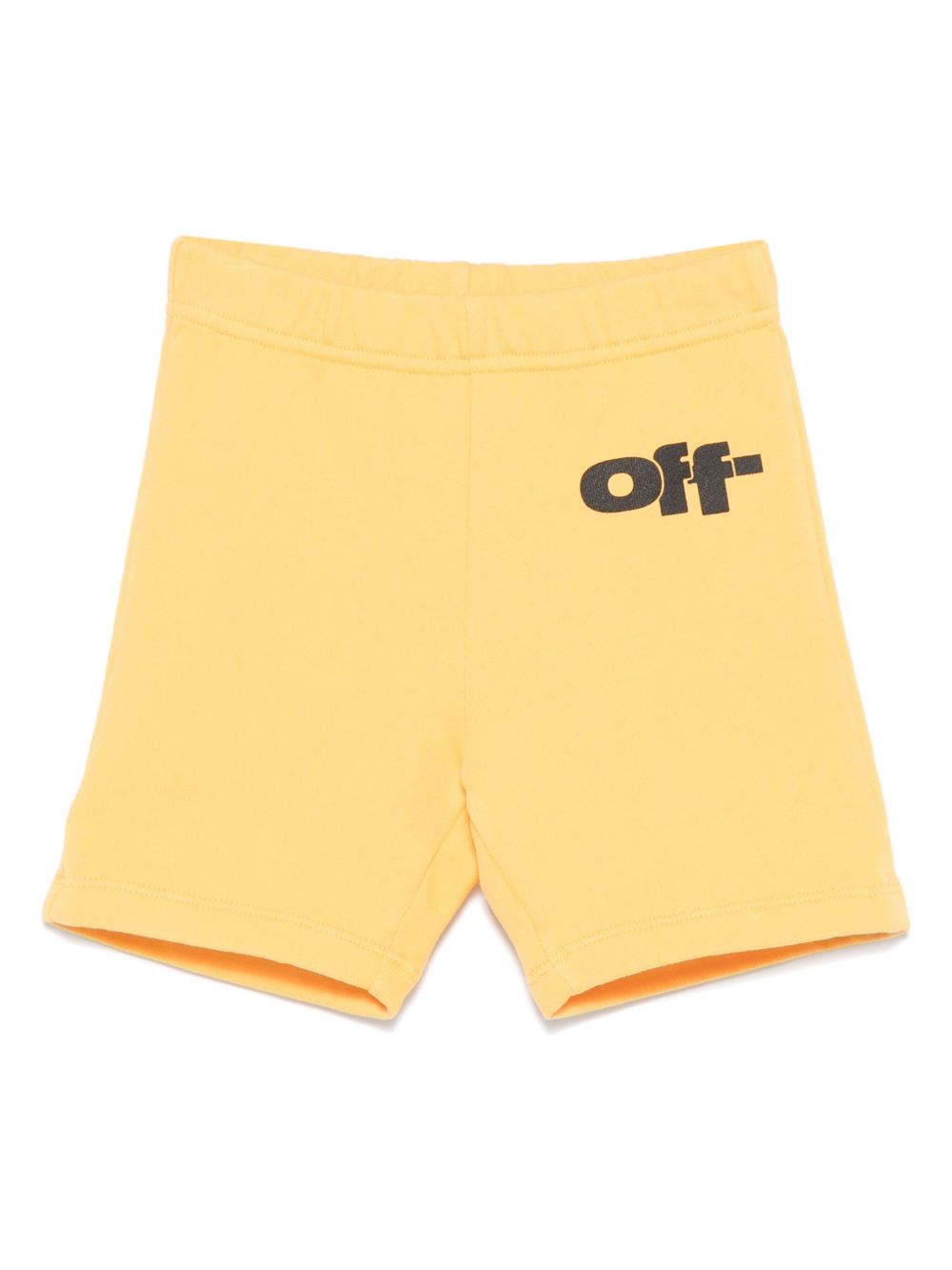 Off-White Kids logo印花短裤 - 橘色