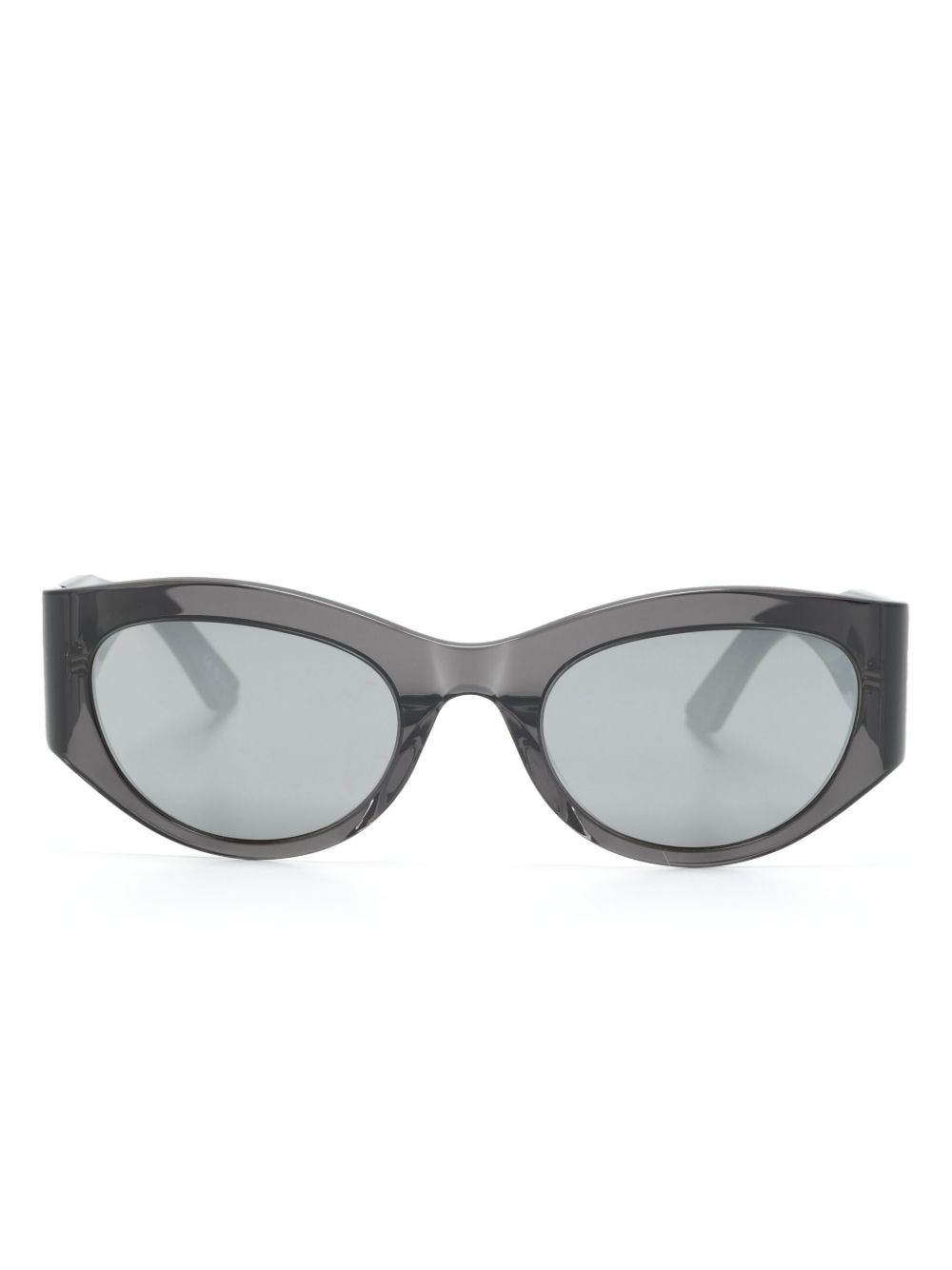 Balenciaga Eyewear 椭圆形框太阳眼镜 - 灰色