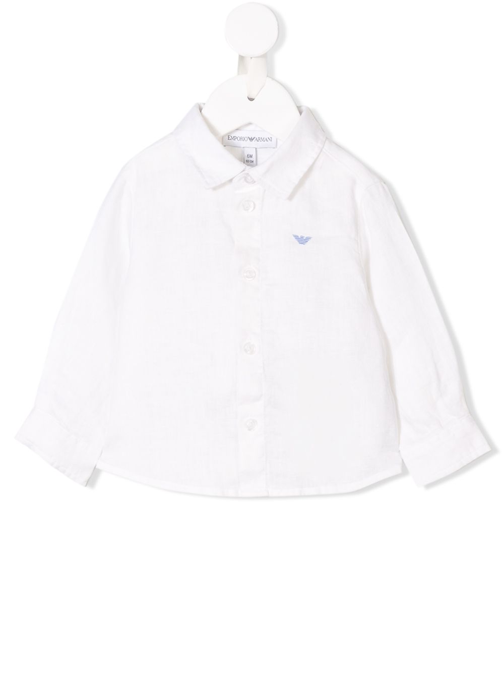 Emporio Armani Kids logo刺绣衬衫 - 白色