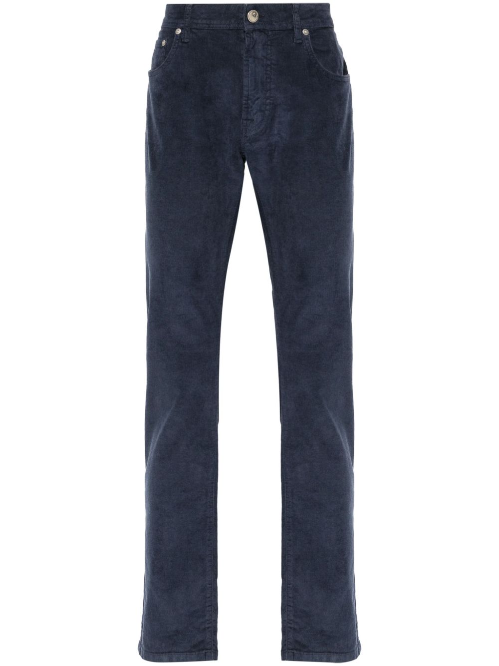Corneliani 灯芯绒长裤 - 蓝色