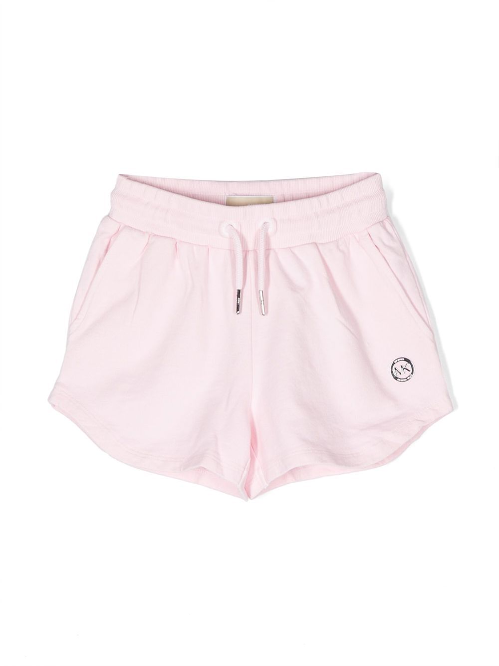 Michael Kors Kids 抽绳腰边棉短裤 - 粉色