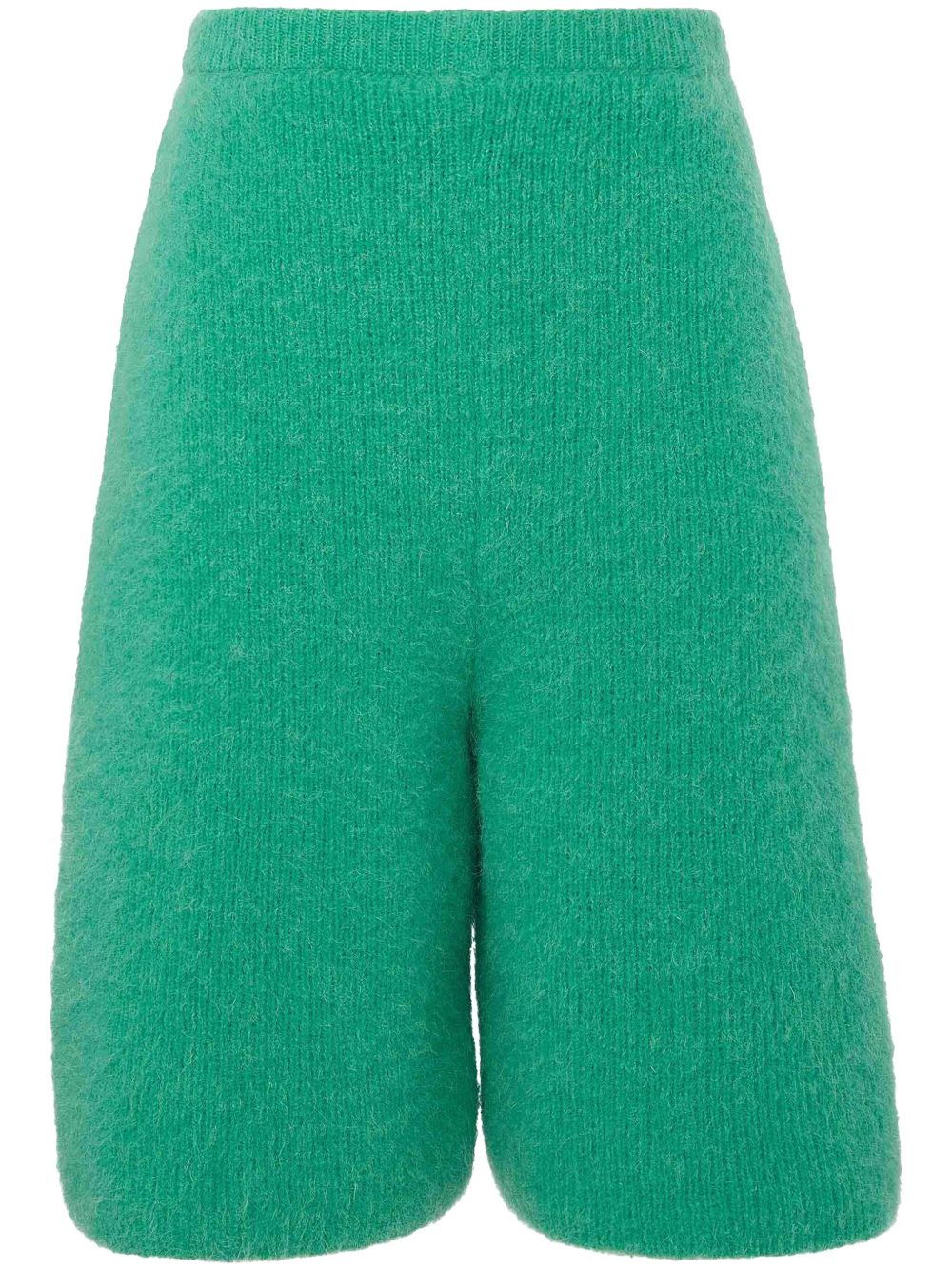 JW Anderson logo贴花针织百慕大短裤 - 绿色