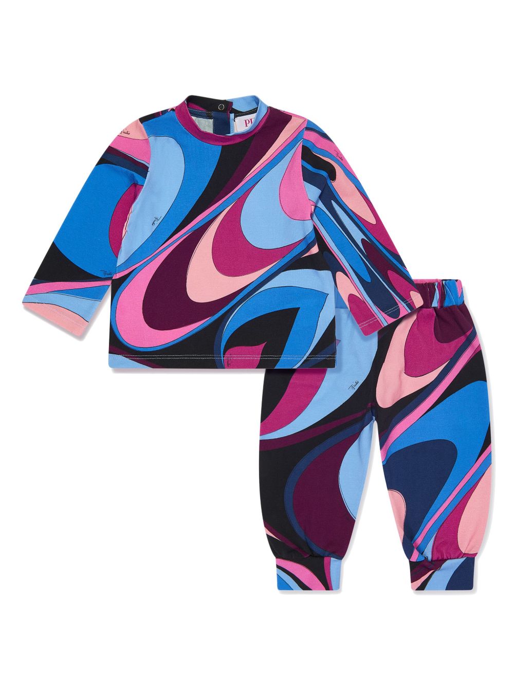 PUCCI Junior Marmo 印花长裤套装 - 蓝色