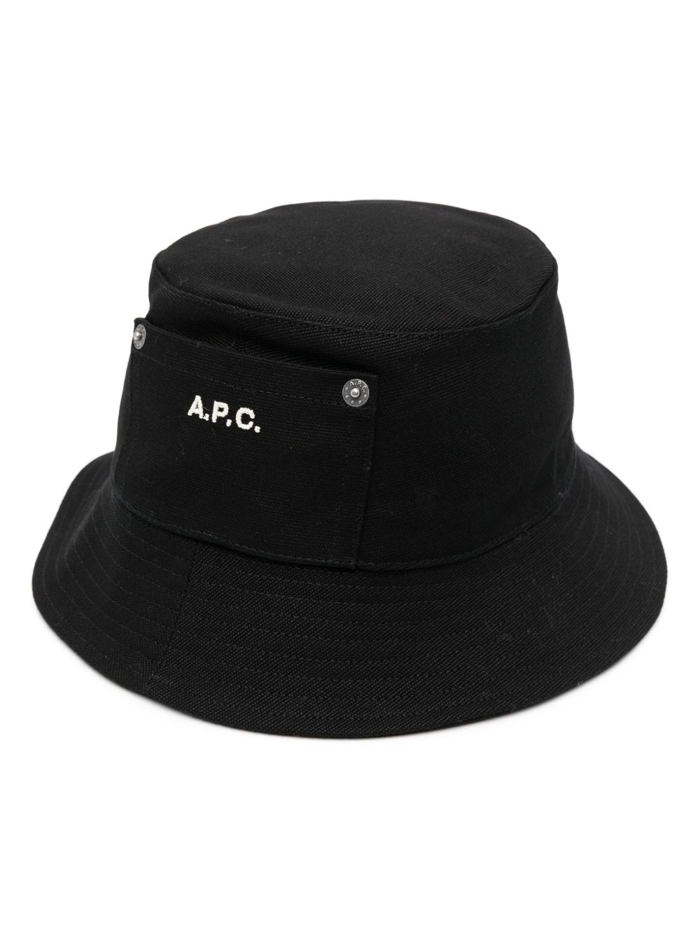 A.P.C. logo刺绣棉渔夫帽 - 黑色