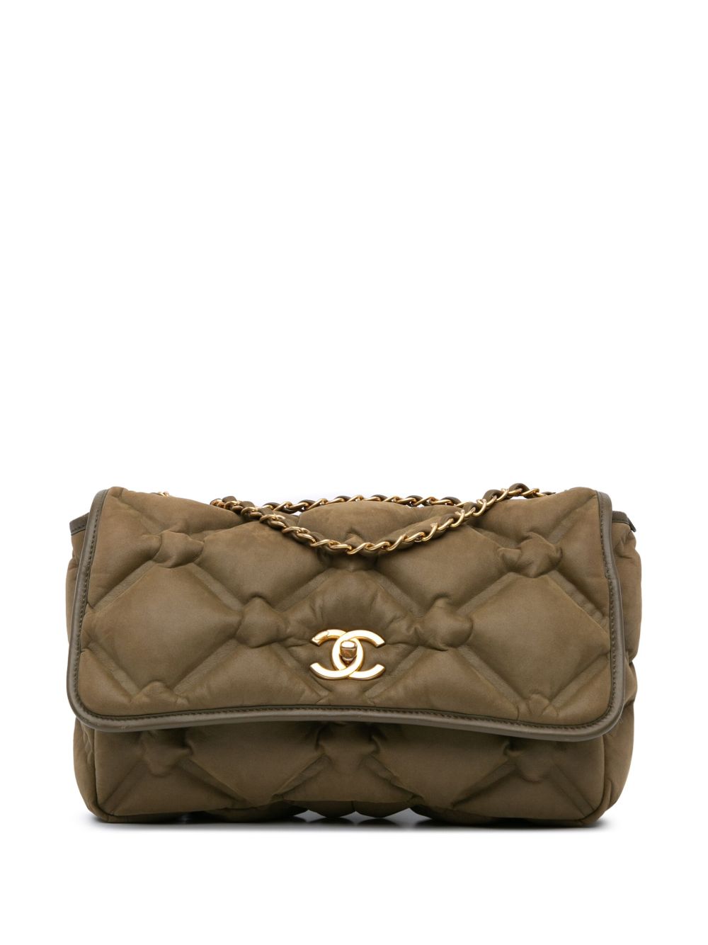 CHANEL Pre-Owned Chesterfield Flap 小号虹彩色小牛皮单肩包（2016年典藏款） - 褐色