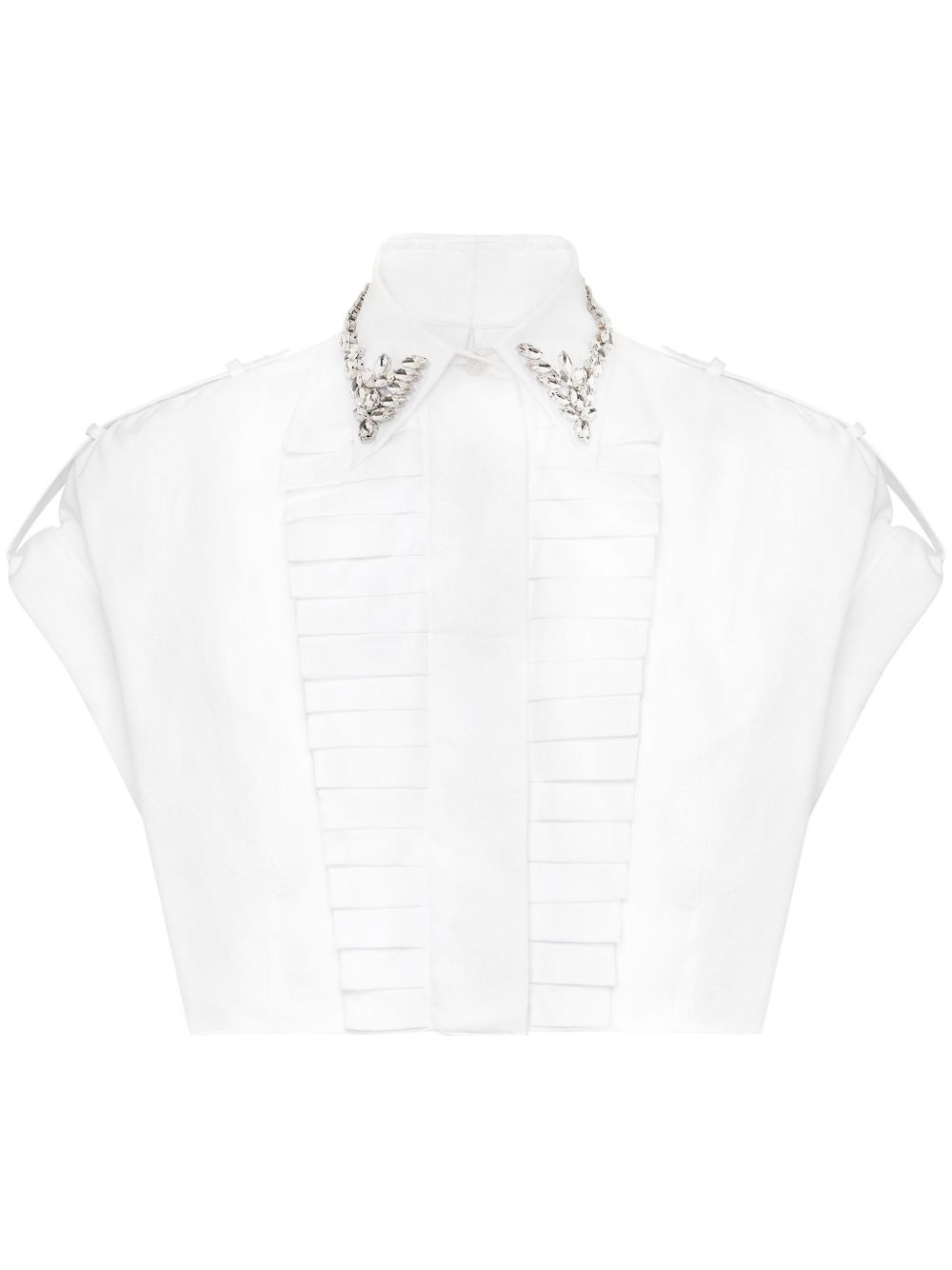 Philipp Plein 水钻短款衬衫 - 白色