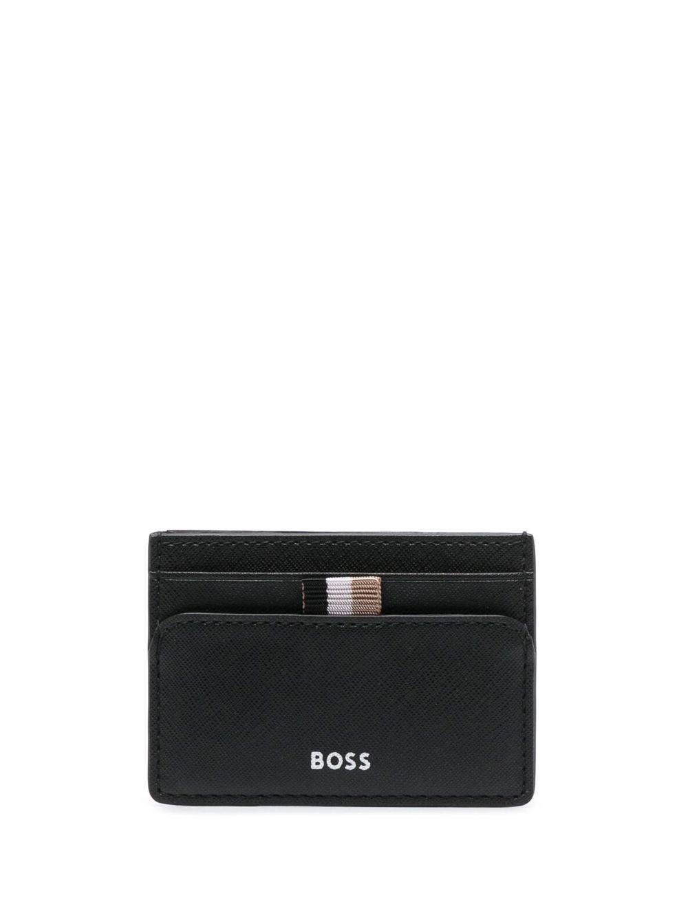 BOSS 钱夹皮质卡夹 - 黑色
