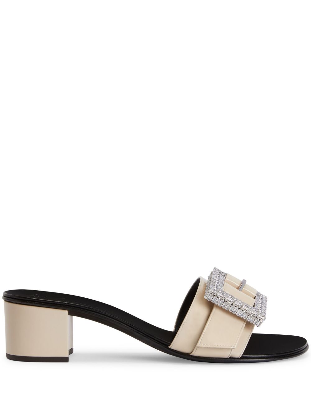 Giuseppe Zanotti Miss Buckle 晶饰低跟穆勒鞋 - 中性色