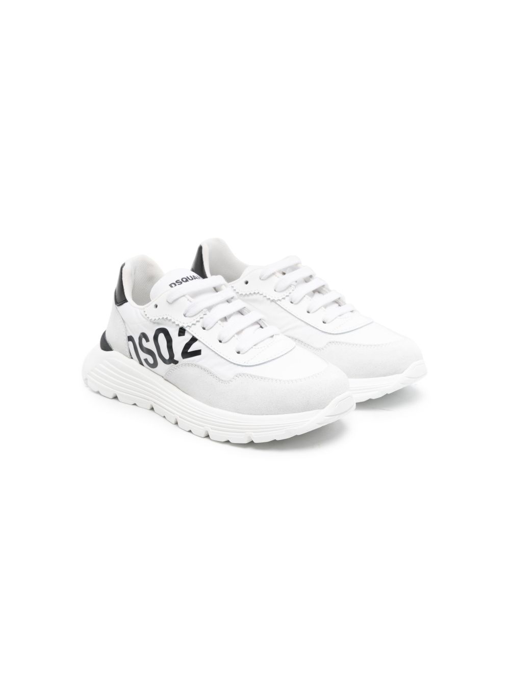 DSQUARED2 KIDS logo印花厚底运动鞋 - 白色