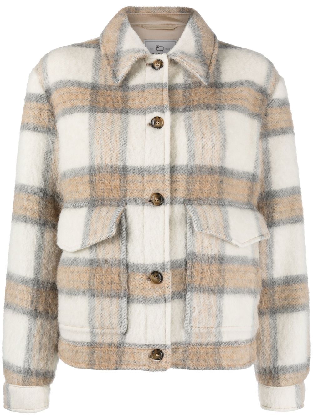 Woolrich 格纹衬衫式夹克 - 中性色