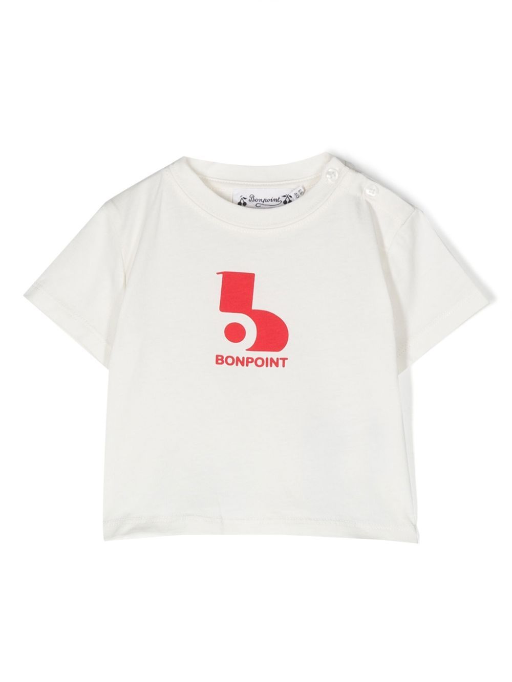 Bonpoint logo印花短袖T恤 - 白色