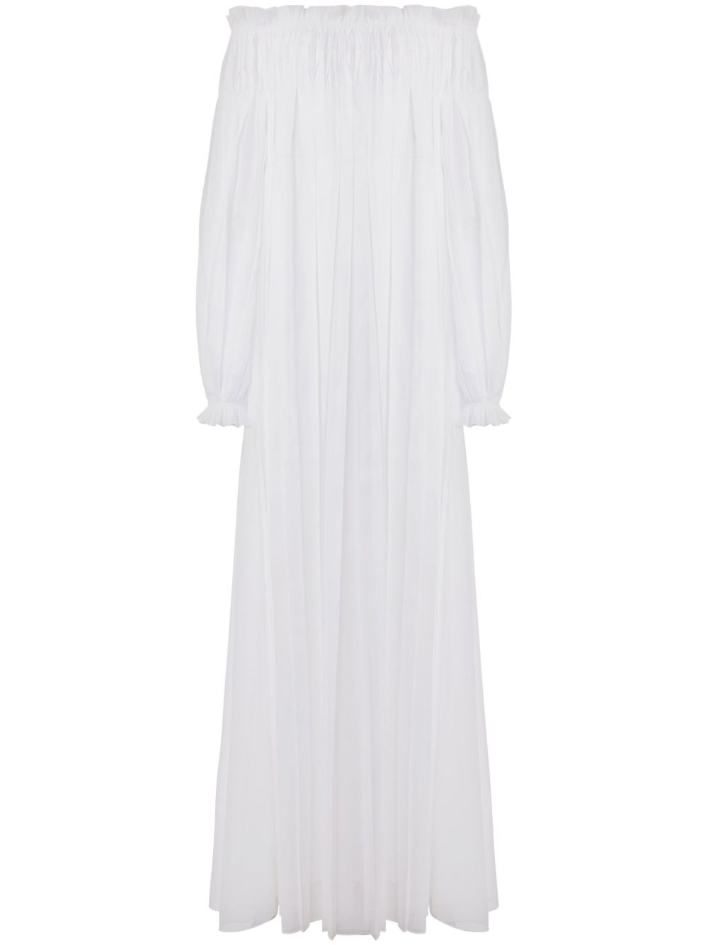 Alberta Ferretti 平纹细布露肩连衣裙 - 白色