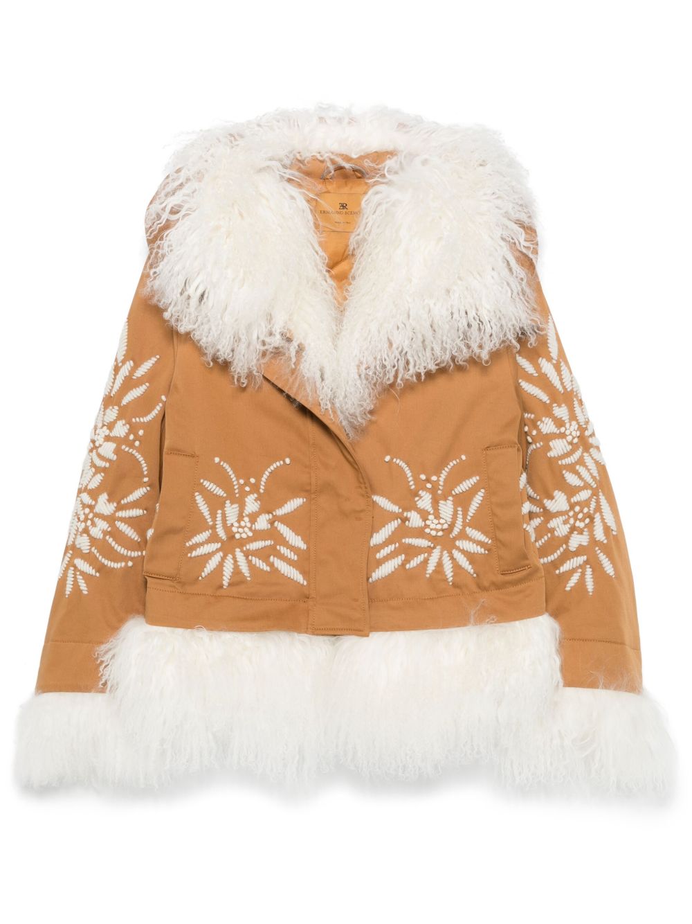Ermanno Scervino 皮草边饰牛仔夹克 - 褐色