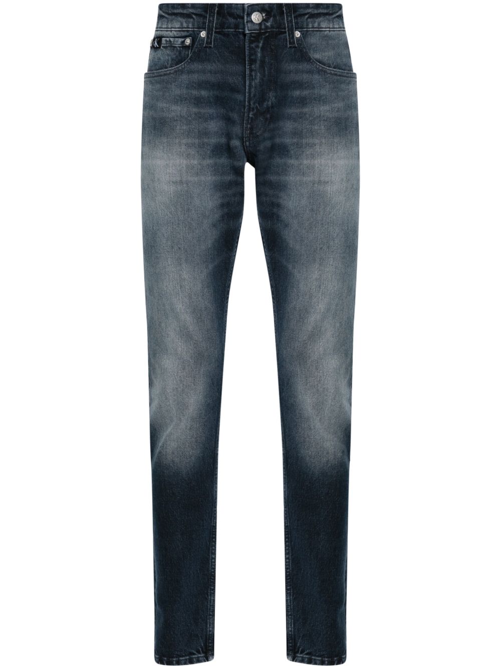 Calvin Klein Jeans 中腰锥形牛仔裤 - 蓝色