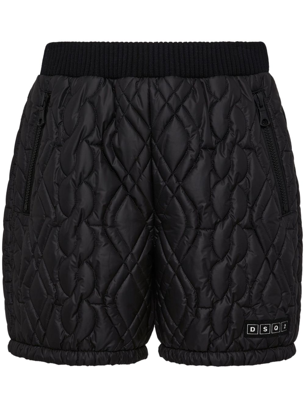 DSQUARED2 绗缝填充运动短裤 - 黑色