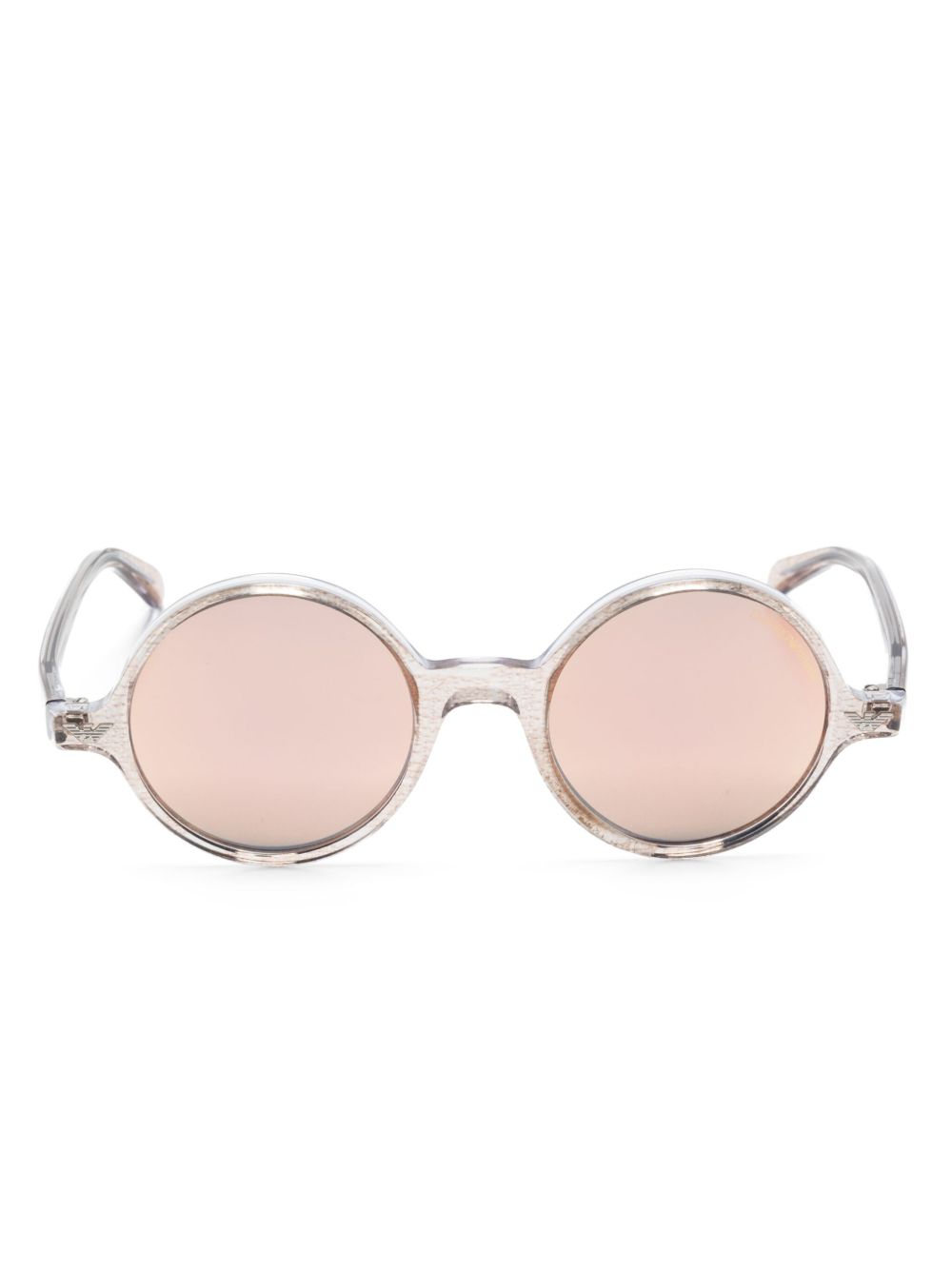 Emporio Armani 圆框太阳眼镜 - 褐色