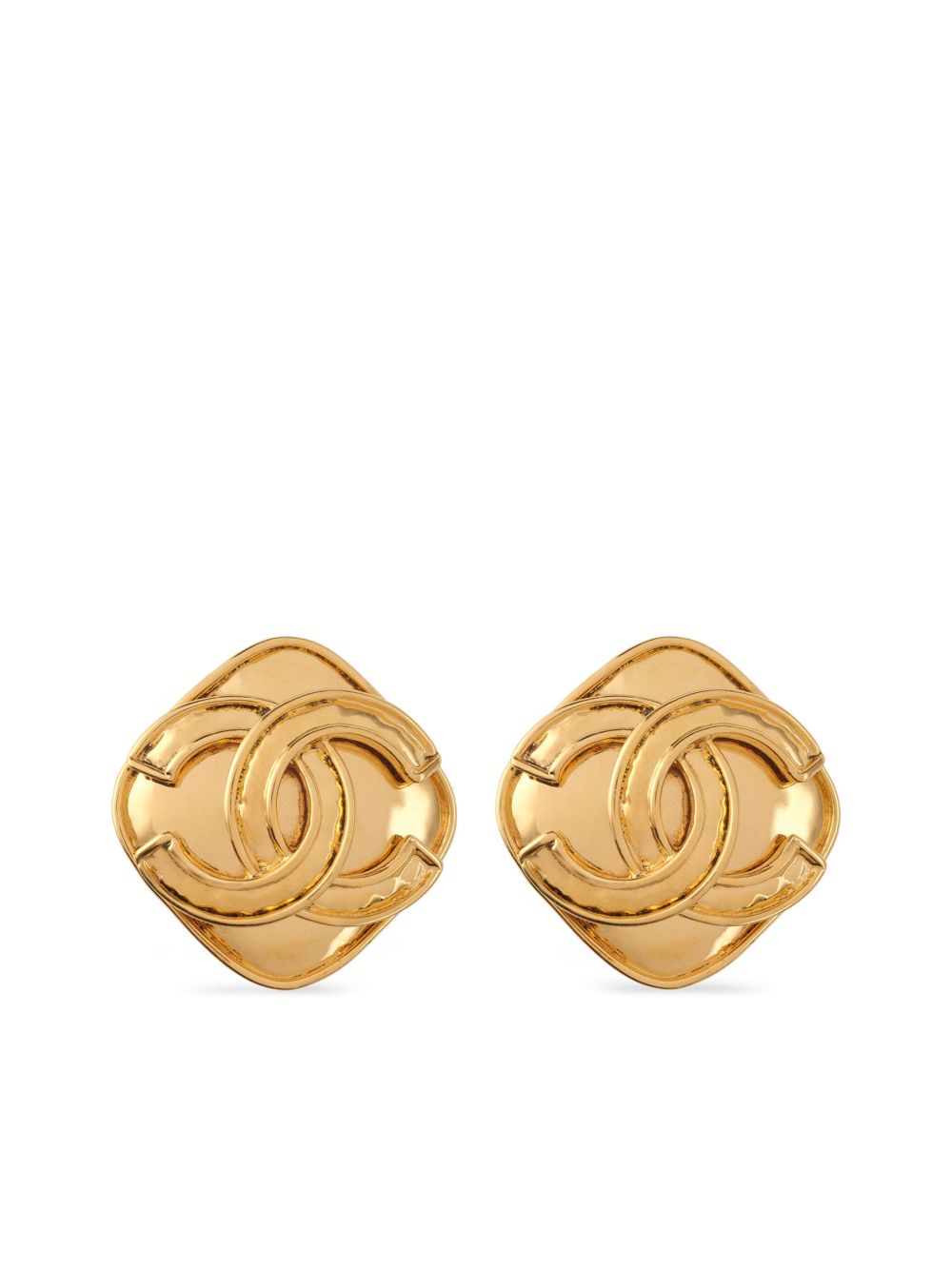 CHANEL Pre-Owned CC 夹扣式耳环（1994年典藏款） - 金色