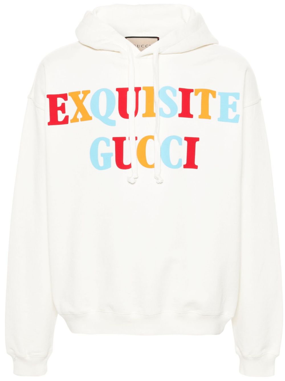 Gucci Exquisite Gucci 印花棉连帽衫 - 白色