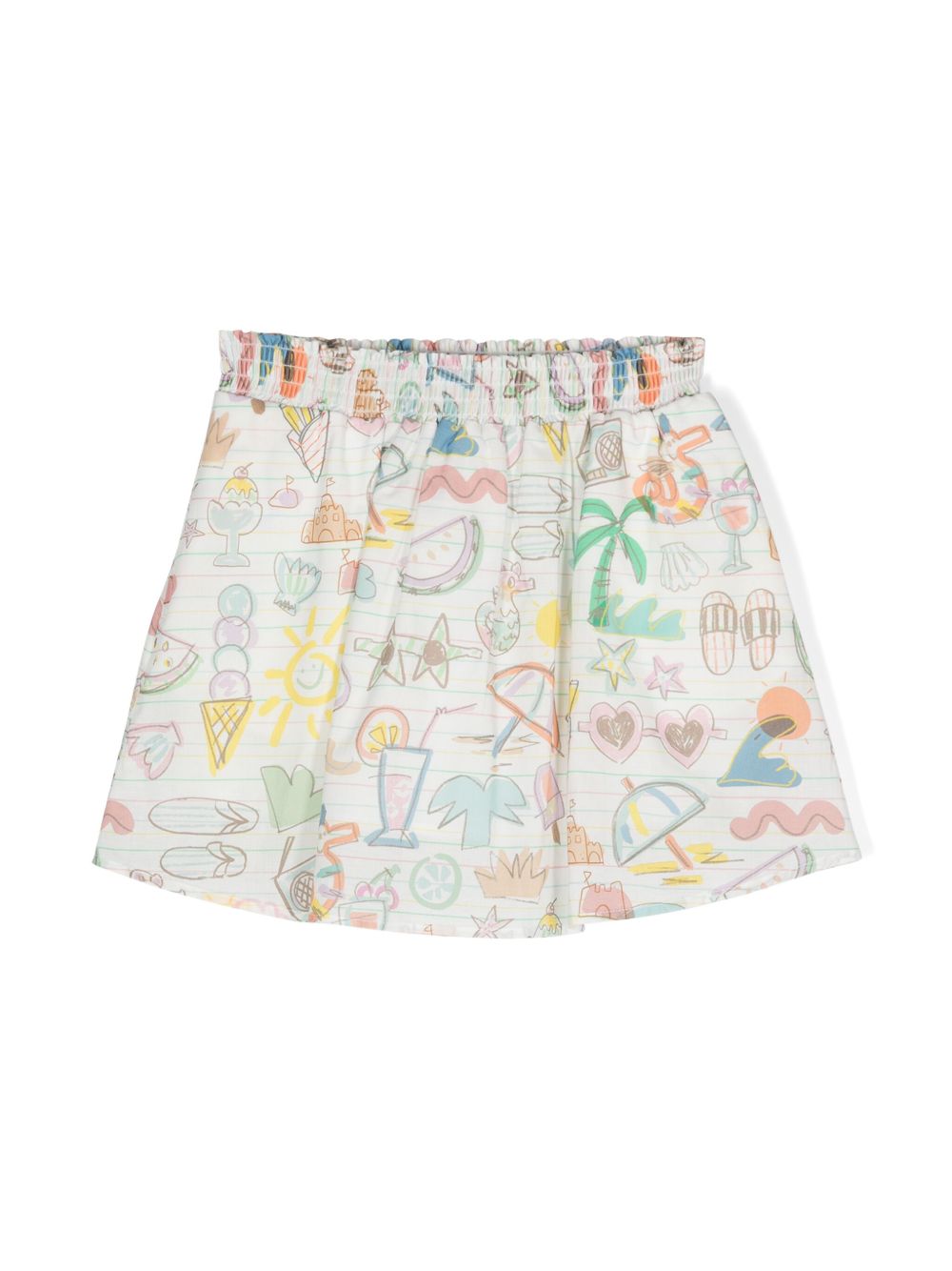 Stella McCartney Kids 插画风印花半身裙 - 白色