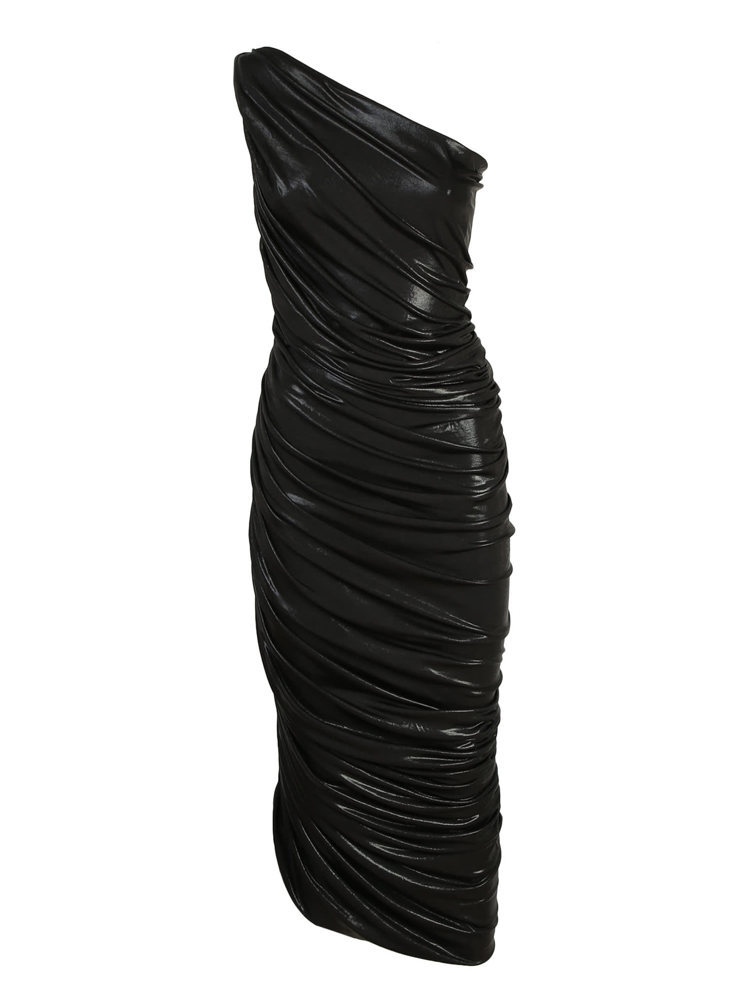 Norma Kamali One-shoulder Dress With Ruched Black