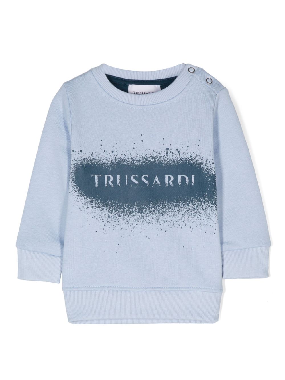 TRUSSARDI JUNIOR logo印花卫衣 - 蓝色