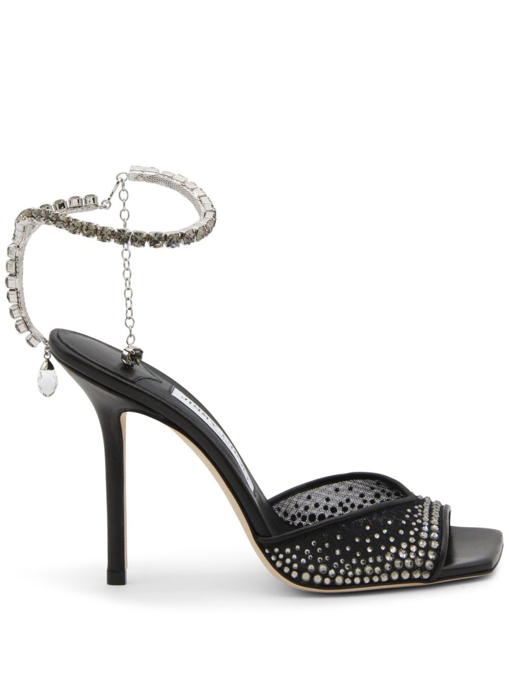 Jimmy Choo Saeda 高跟凉鞋（典藏款，10厘米） - 黑色