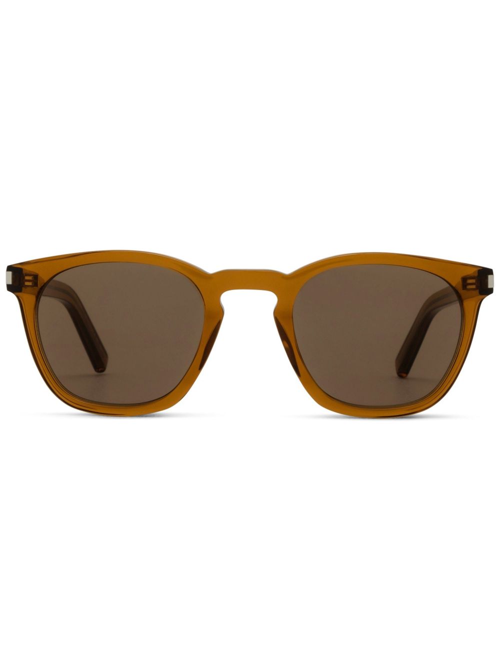 Saint Laurent Eyewear logo印花太阳眼镜 - 褐色