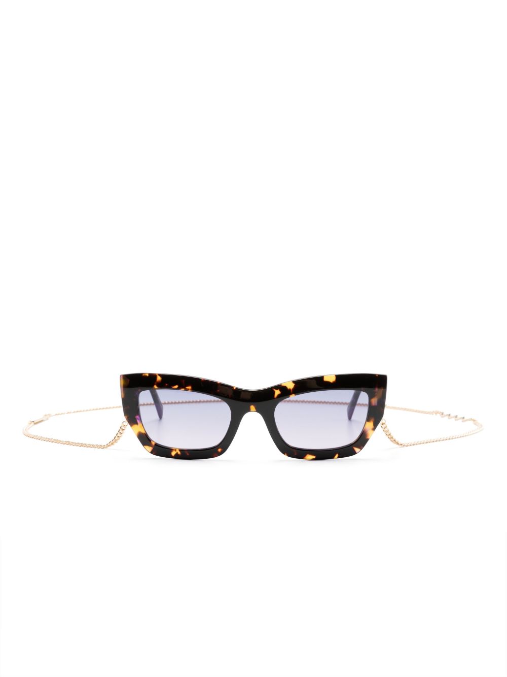 MISSONI EYEWEAR 玳瑁纹长方形框太阳眼镜 - 紫色