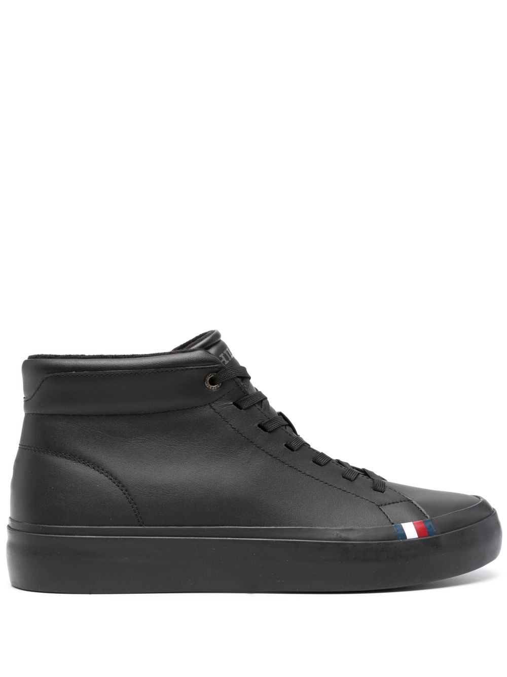 Tommy Hilfiger Modern 系带皮质运动鞋 - 黑色