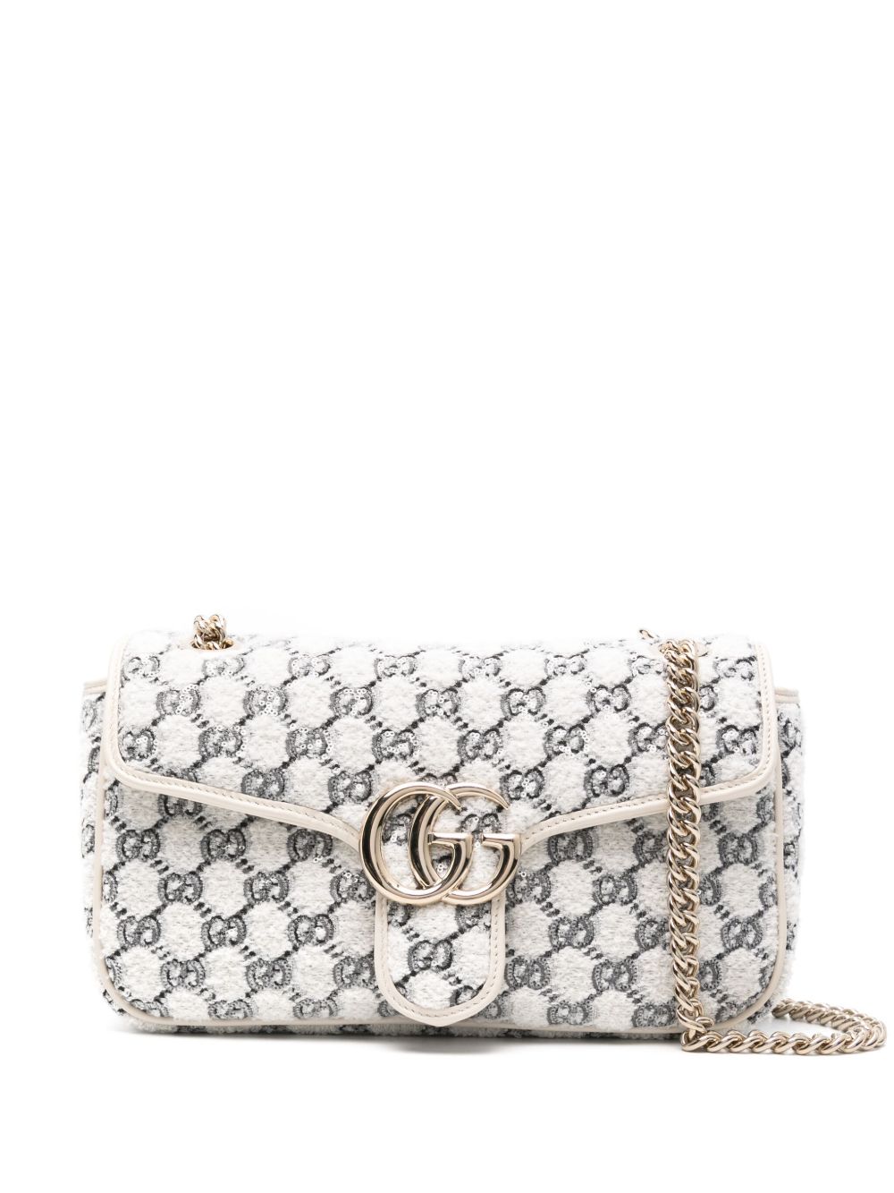 Gucci GG Marmont 小号单肩包 - 白色