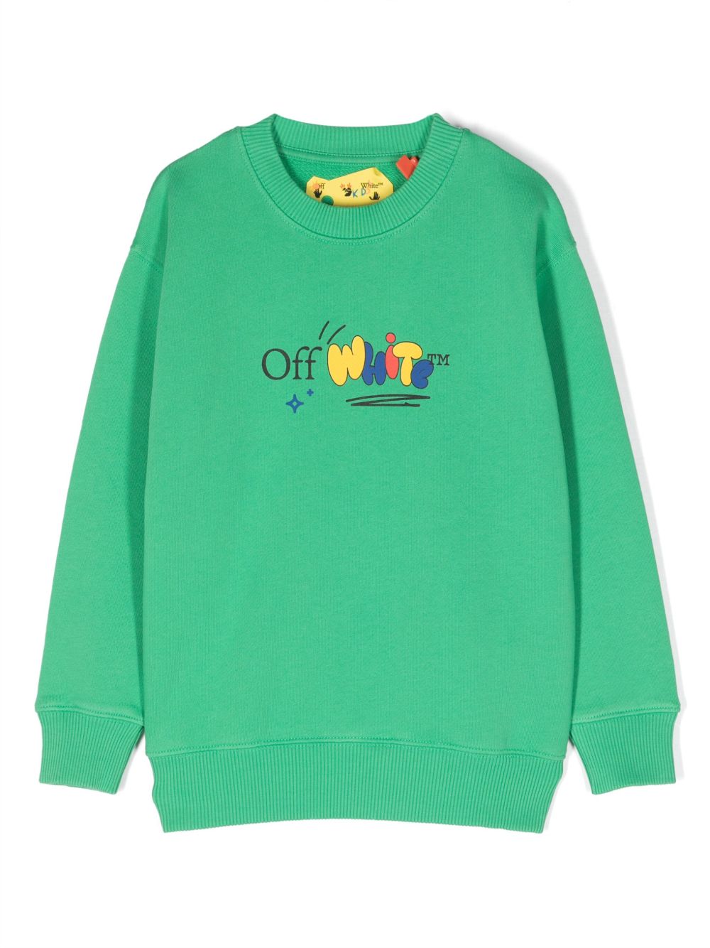 Off-White Kids Funny logo印花卫衣 - 绿色